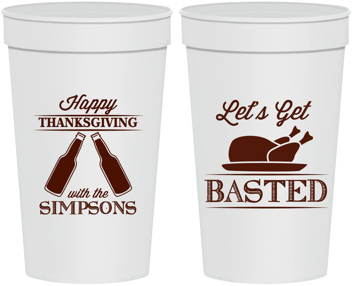 Personalized Thanksgiving 32 oz Stadium Cups - Lets Get Basted | 260039