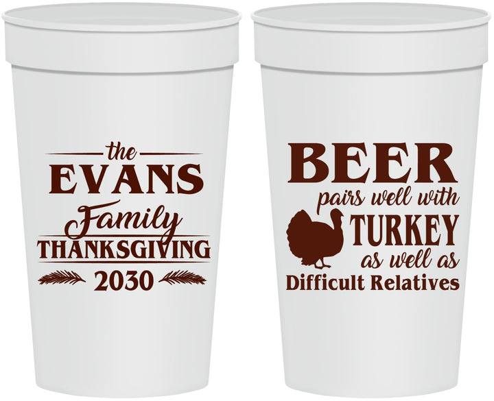 Personalized Thanksgiving 32 oz Stadium Cups - Turkey | 260042
