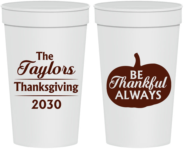 Personalized Thanksgiving 32 oz Stadium Cups - Pumpkin Thankful | 260047