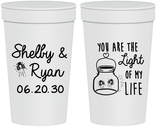 Personalized Wedding 32 oz Stadium Cups - You Are The Light Of My Life | 262
