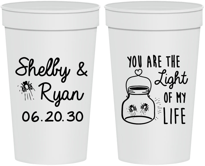 Personalized Wedding 32 oz Stadium Cups - You Are The Light Of My Life | 262