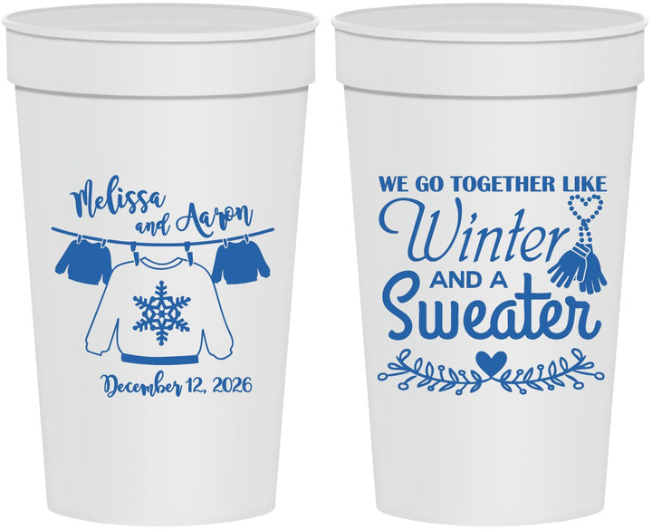 Personalized Wedding 32 oz Stadium Cups - Christmas Sweater | 265
