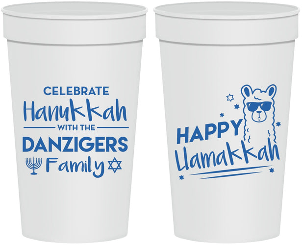 Personalized Hanukkah 32 oz Stadium Cups - Llamakkah | 270018