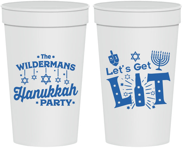 Personalized Hanukkah 32 oz Stadium Cups - Lets Get Lit | 270022