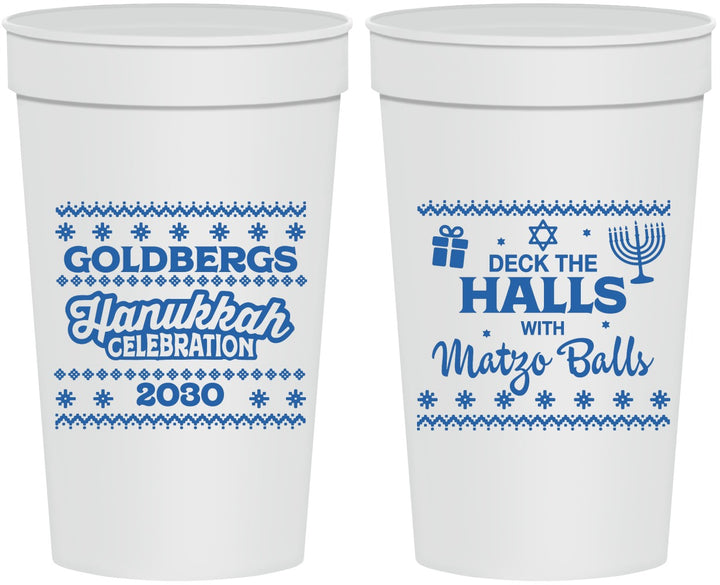 Personalized Hanukkah 32 oz Stadium Cups - Matzo Balls | 270029