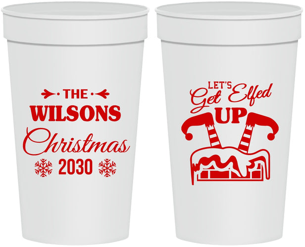 Personalized Christmas 32 oz Stadium Cups - Lets Get Elfed Up | 280006