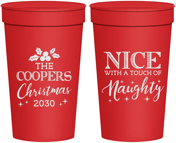Personalized Christmas 32 oz Stadium Cups - Naughty Or Nice | 280008