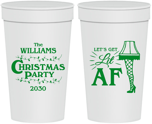 Personalized Christmas 32 oz Stadium Cups - Lit Af | 280011