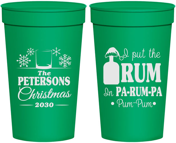 Personalized Christmas 32 oz Stadium Cups - Pa Rum Pa | 280013
