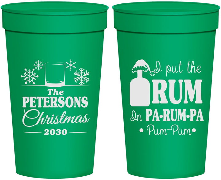 Personalized Christmas 32 oz Stadium Cups - Pa Rum Pa | 280013