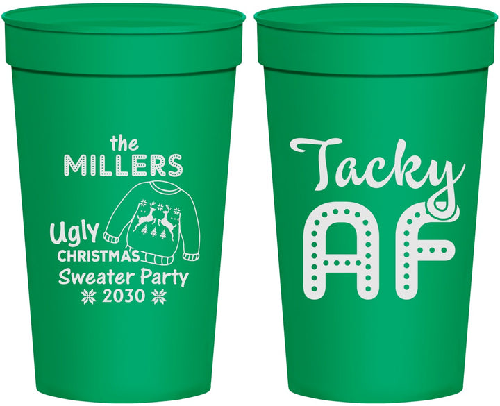 Personalized Christmas 32 oz Stadium Cups - Tacky Af | 280017