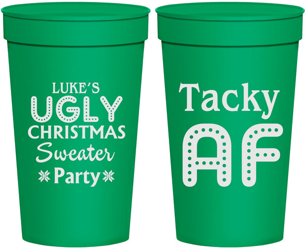 Personalized Christmas 32 oz Stadium Cups - Tacky Af | 280021