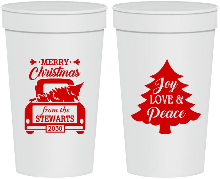 Personalized Christmas 32 oz Stadium Cups - Christmas Tree | 280026