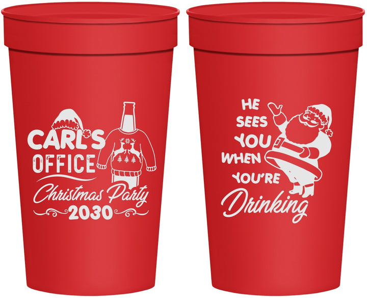 Personalized Christmas 32 oz Stadium Cups - Santa Claus | 280028