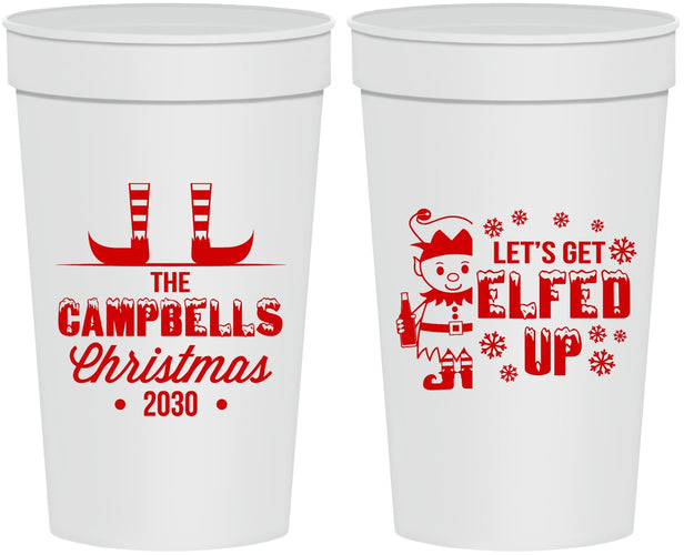 Personalized Christmas 32 oz Stadium Cups - Lets Get Elfed Up | 280038