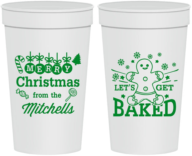 Personalized Christmas 32 oz Stadium Cups - Lets Get Baked | 280039