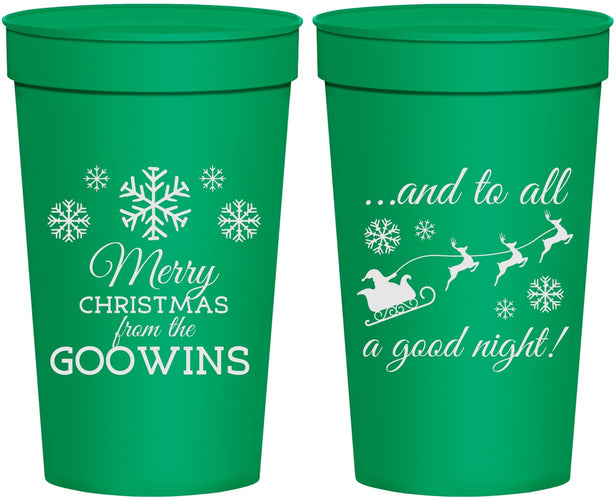 Personalized Christmas 32 oz Stadium Cups - To All A Good Night | 280041