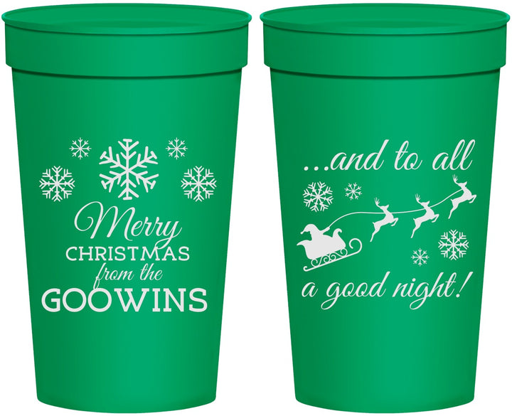 Personalized Christmas 32 oz Stadium Cups - To All A Good Night | 280041