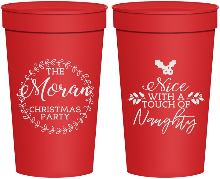 Personalized Christmas 32 oz Stadium Cups - Touch Of Naughty | 280048
