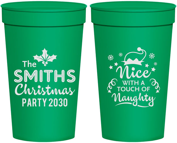 Personalized Christmas 32 oz Stadium Cups - Touch Of Naughty | 280049