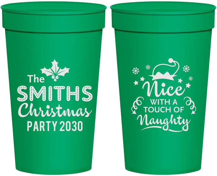 Personalized Christmas 32 oz Stadium Cups - Touch Of Naughty | 280049