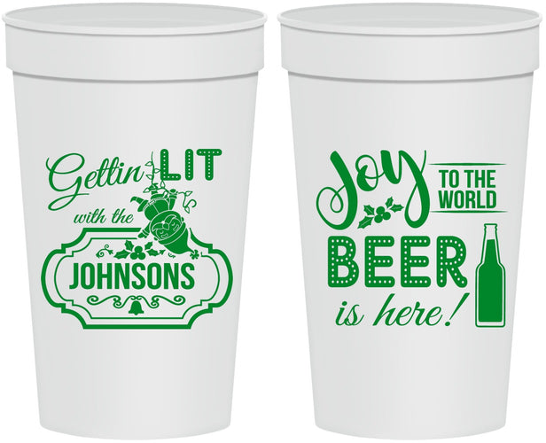 Personalized Christmas 32 oz Stadium Cups - Wine | 280055