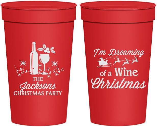 Personalized Christmas 32 oz Stadium Cups - Bah Hum Bug | 280056