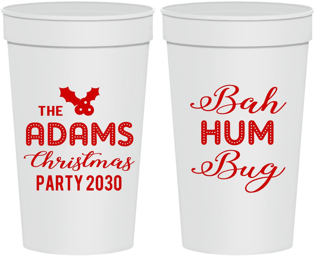 Personalized Christmas 32 oz Stadium Cups - Bah Hum Bug | 280058
