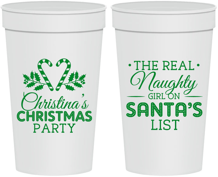 Personalized Christmas 32 oz Stadium Cups - Naughty List | 280059