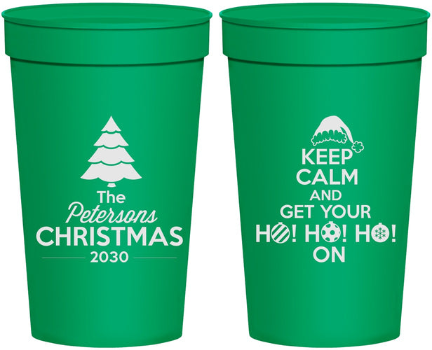 Personalized Christmas 32 oz Stadium Cups - Ho Ho Ho | 280061