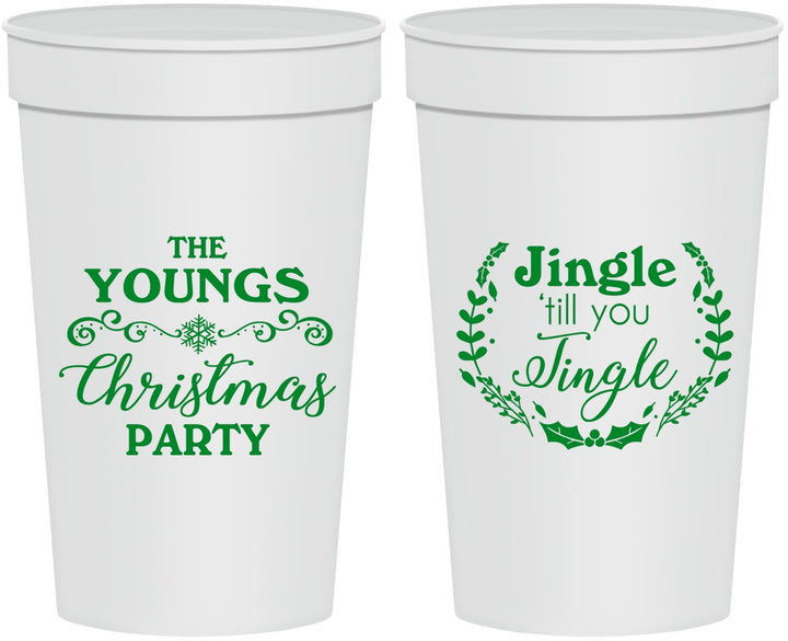Personalized Christmas 32 oz Stadium Cups - Jingle Til You Jingle | 280063