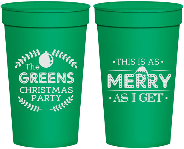 Personalized Christmas 32 oz Stadium Cups - Merry As I Get | 280065