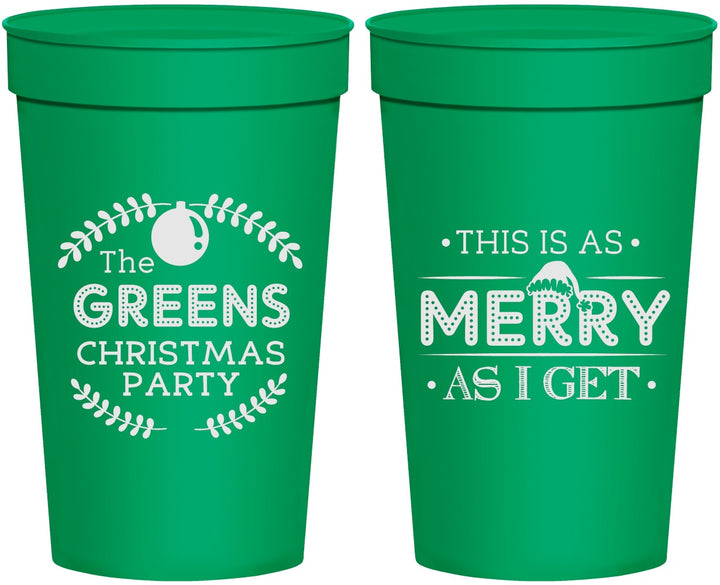 Personalized Christmas 32 oz Stadium Cups - Merry As I Get | 280065