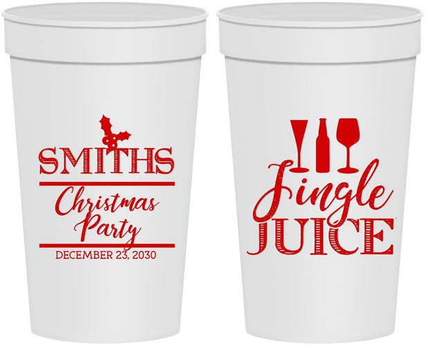 Personalized Christmas 32 oz Stadium Cups - Jingle Juice | 280066