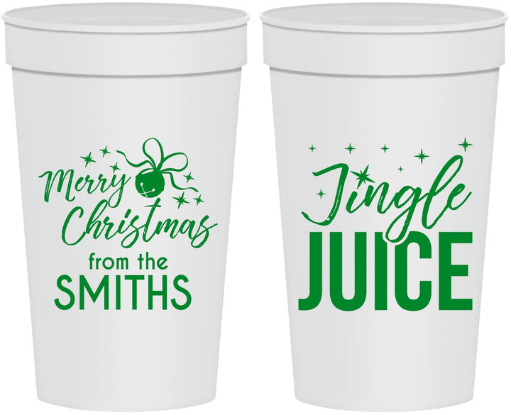 Personalized Christmas 32 oz Stadium Cups - Jingle Juice | 280067