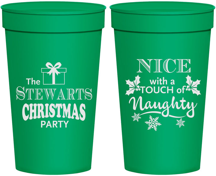 Personalized Christmas 32 oz Stadium Cups - Naughty Or Nice | 280069