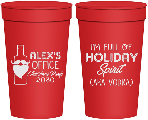 Personalized Christmas 32 oz Stadium Cups - Holiday Spirit | 280072