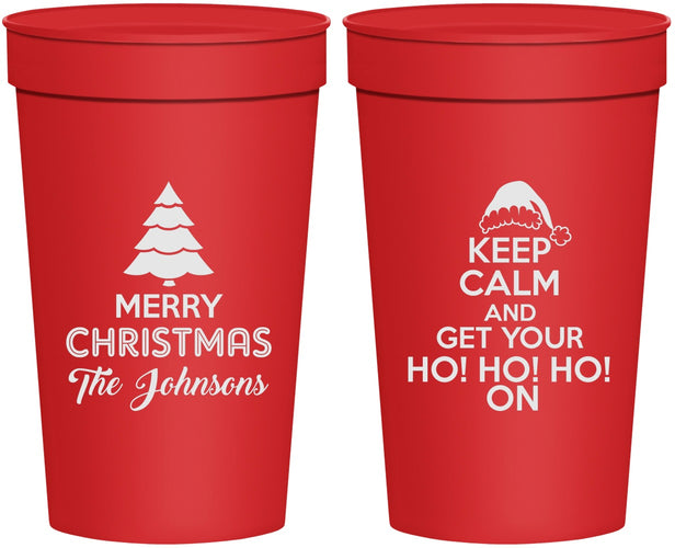 Personalized Christmas 32 oz Stadium Cups - Ho Ho Ho | 280076