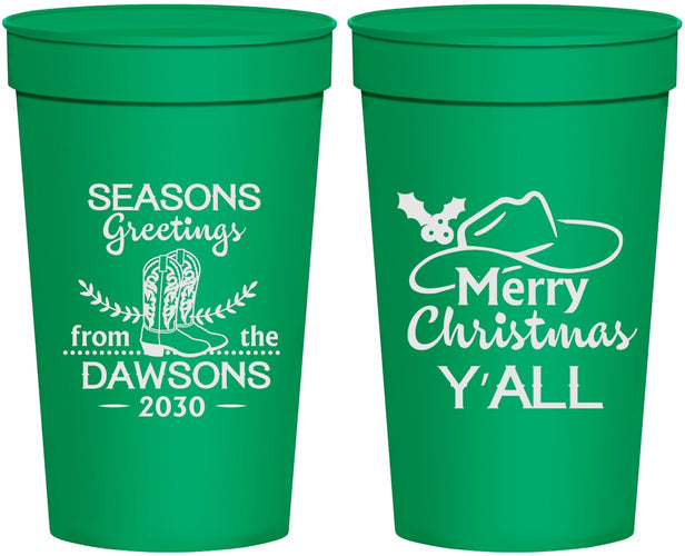 Personalized Christmas 32 oz Stadium Cups - Texas | 280077