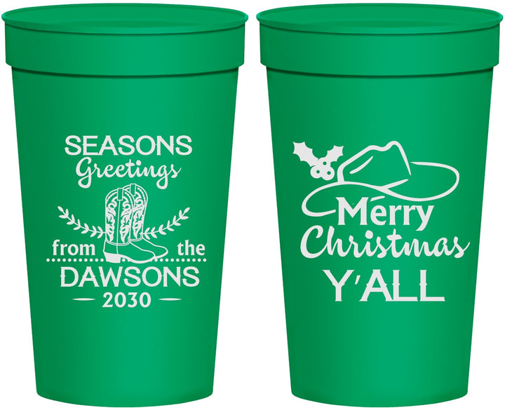 Personalized Christmas 32 oz Stadium Cups - Texas | 280077