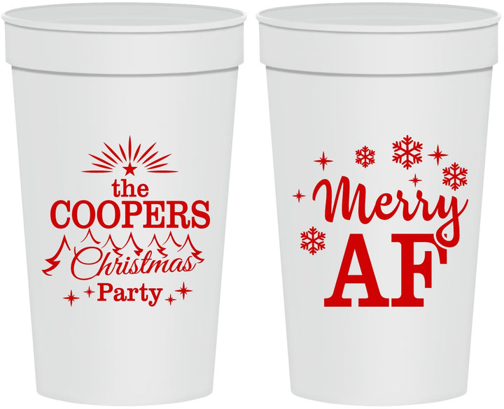 Personalized Christmas 32 oz Stadium Cups - Merry Af | 280078