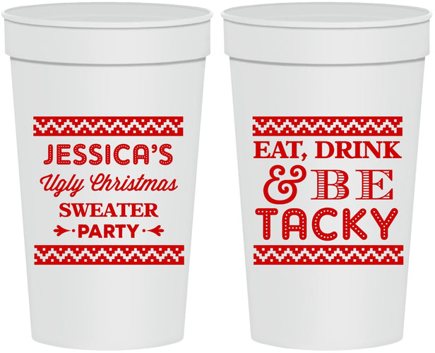 Personalized Christmas 32 oz Stadium Cups - Eat Drink Tacky | 280082