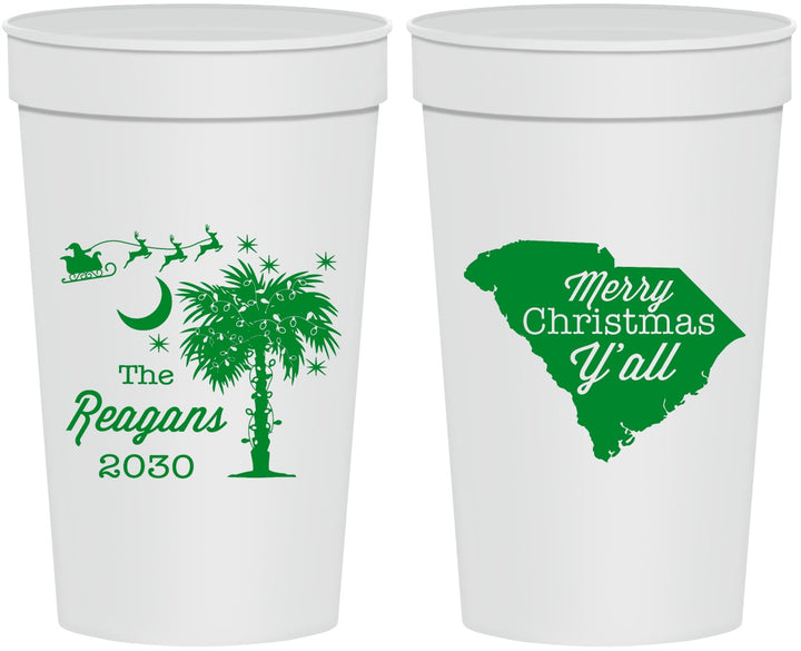 Personalized Christmas 32 oz Stadium Cups - South Carolina | 280083