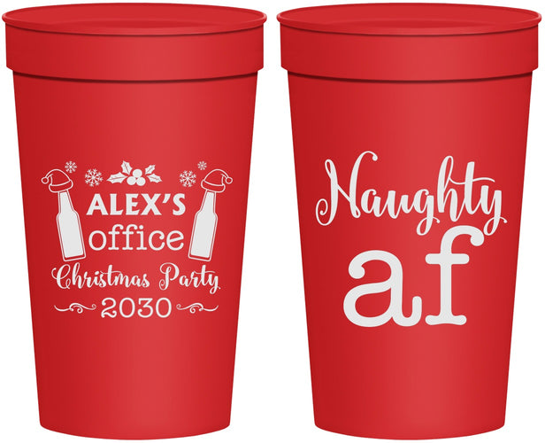 Personalized Christmas 32 oz Stadium Cups - Naughty Af | 280084