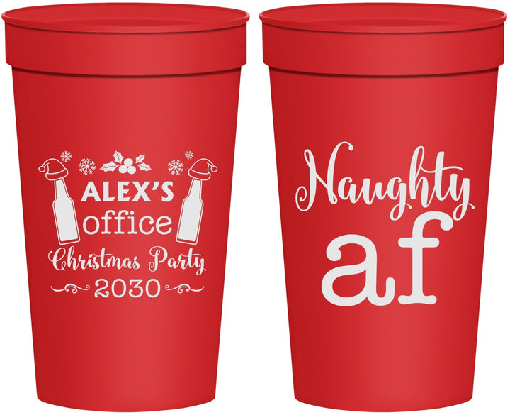 Personalized Christmas 32 oz Stadium Cups - Naughty Af | 280084