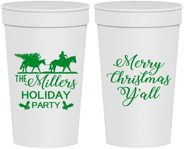 Personalized Christmas 32 oz Stadium Cups - Country | 280087