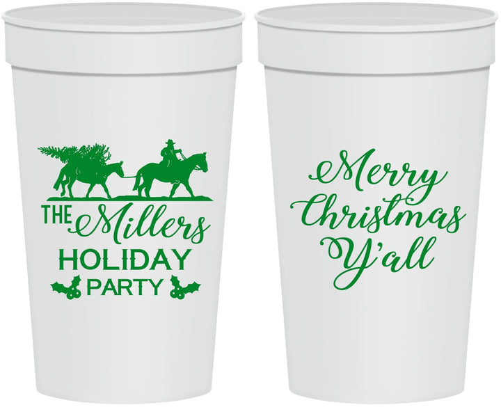 Personalized Christmas 32 oz Stadium Cups - Country | 280087