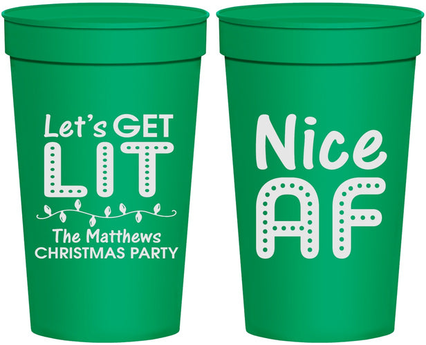 Personalized Christmas 32 oz Stadium Cups - Nice Af | 280093