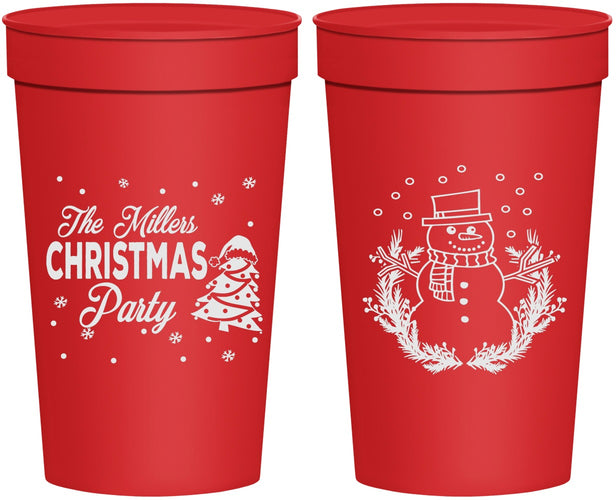 Personalized Christmas 32 oz Stadium Cups - Snowman | 280096