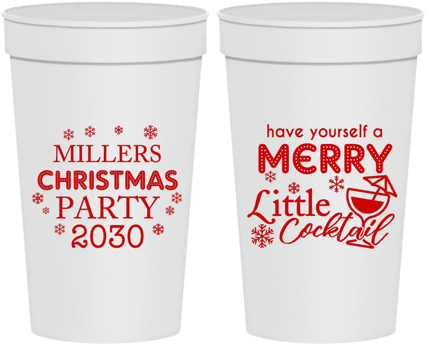 Personalized Christmas 32 oz Stadium Cups - Cocktail | 280098